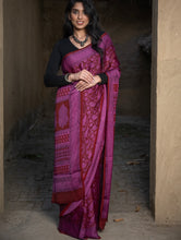 Load image into Gallery viewer, Exclusive Bagh Hand Block Printed Modal Silk Saree - Paisley Mesh