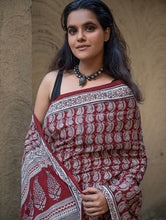 Load image into Gallery viewer, Exclusive Bagh Hand Block Printed Modal Silk Saree - Paisleys