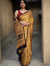 Load image into Gallery viewer, Exclusive Bagh Hand Block Printed Modal Silk Saree - Tree Motifs