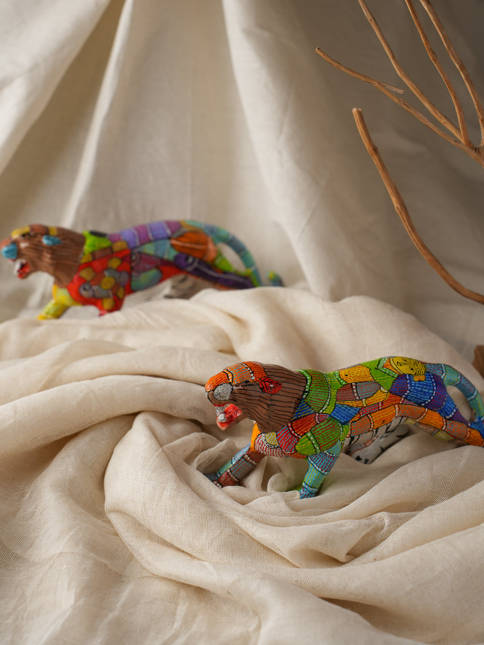 Exclusive Gond Art Tiger Curio - Forest Wanderer