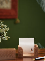 Exclusive Jaali Wood Craft Paper Holder - Square