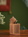 Exclusive Jaali Wood Craft Stationery Holder - Ornate