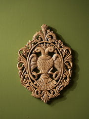 Exclusive Karnataka Wood Carving Wall Plaque - Gandaberunda