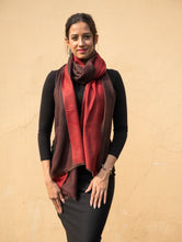 Load image into Gallery viewer, Exclusive Reversible Soft Kashmiri Wool Stole - Brown &amp; Maroon
