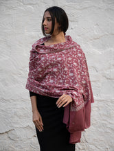 Load image into Gallery viewer, Exclusive, Fine Hand Embroidered Kashmiri Shawl - Regal Pink 