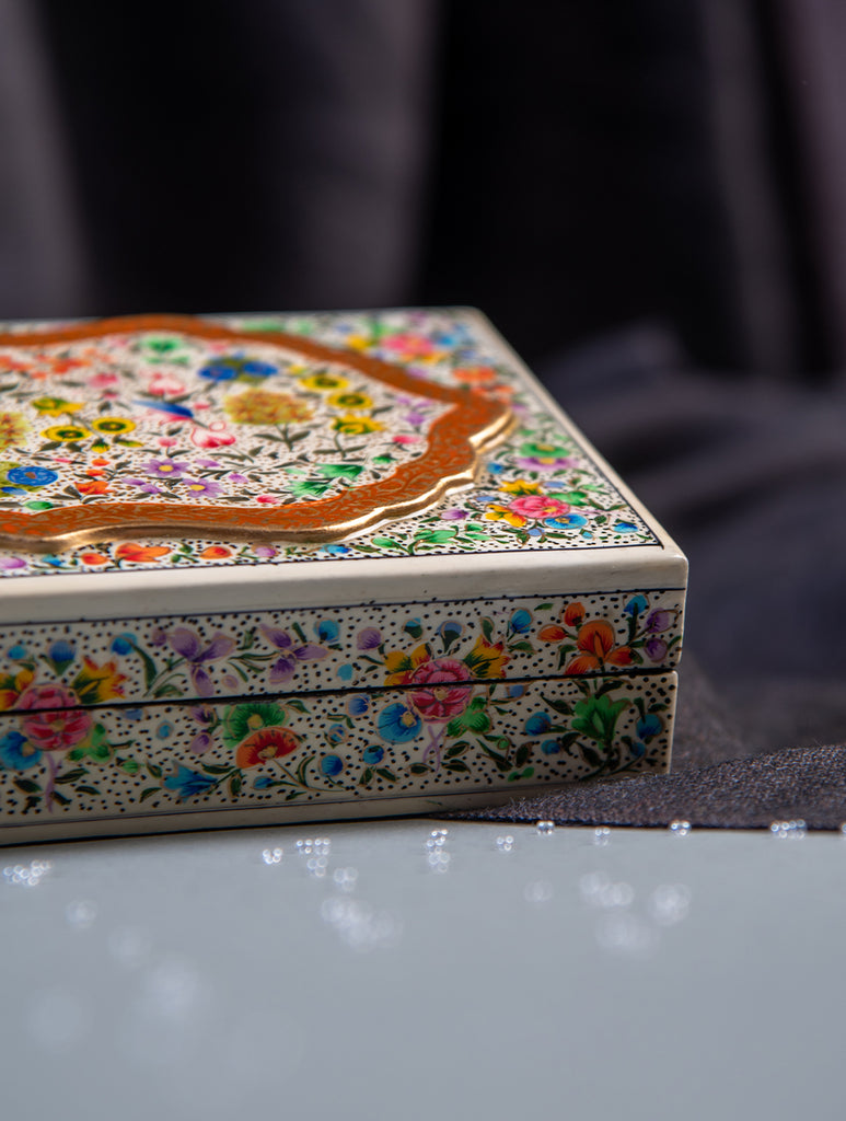Exclusive, Fine Kashmiri Art Papier-Mache Utility Box