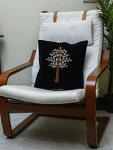 Load image into Gallery viewer, Exquisite Resham Zardozi Hand Embroidered Velvet Cushion Cover - Tree (Piece)