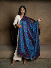 Load image into Gallery viewer, Exquisite &amp; Intricate Hand Embroidered Phulkari Dupatta - Ocean Vibe