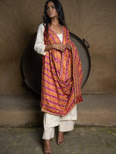 Load image into Gallery viewer, Exquisite &amp; Intricate Hand Embroidered Phulkari Dupatta - Vibrant Stars