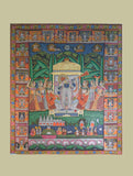 Extra Large Pichwai Painting ❃ Women Worshipping Lord Krishna (Unframed)