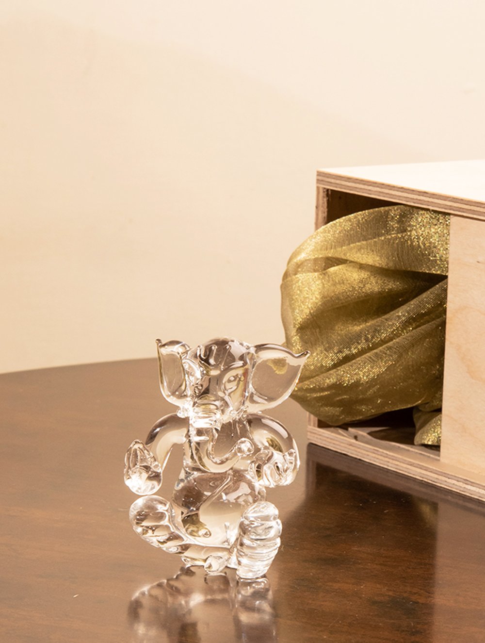 Fine Crystal Glass Curio - Ganesha