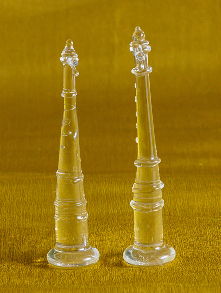Fine Crystal Glass Curio - Musical Instruments (Set of 2)
