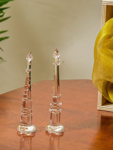 Fine Crystal Glass Curio - Musical Instruments (Set of 2)