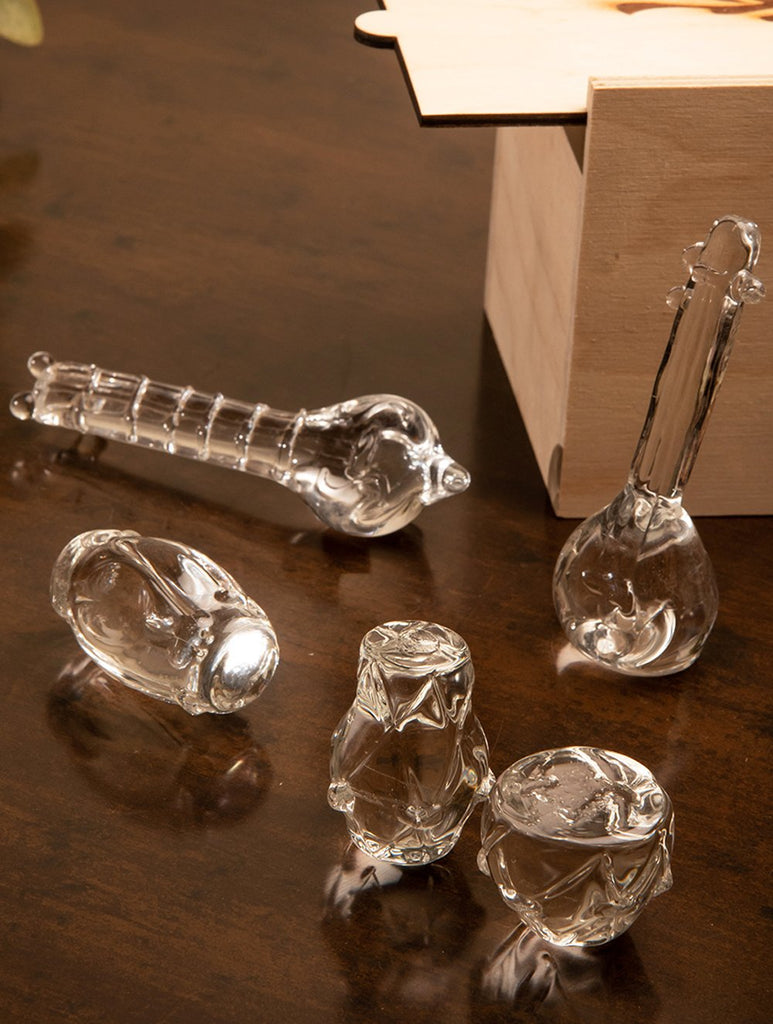 Fine Crystal Glass Curio - Musical Instruments (Set of 5)