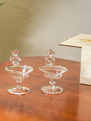 Fine Crystal Glass Ganesha Diyas (Set of 2) (Small)