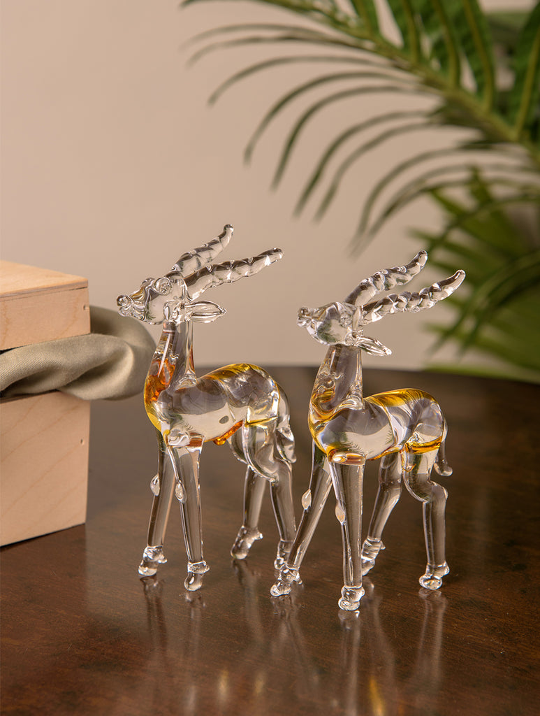 Fine Glass Curio - Deer (Set of 2)