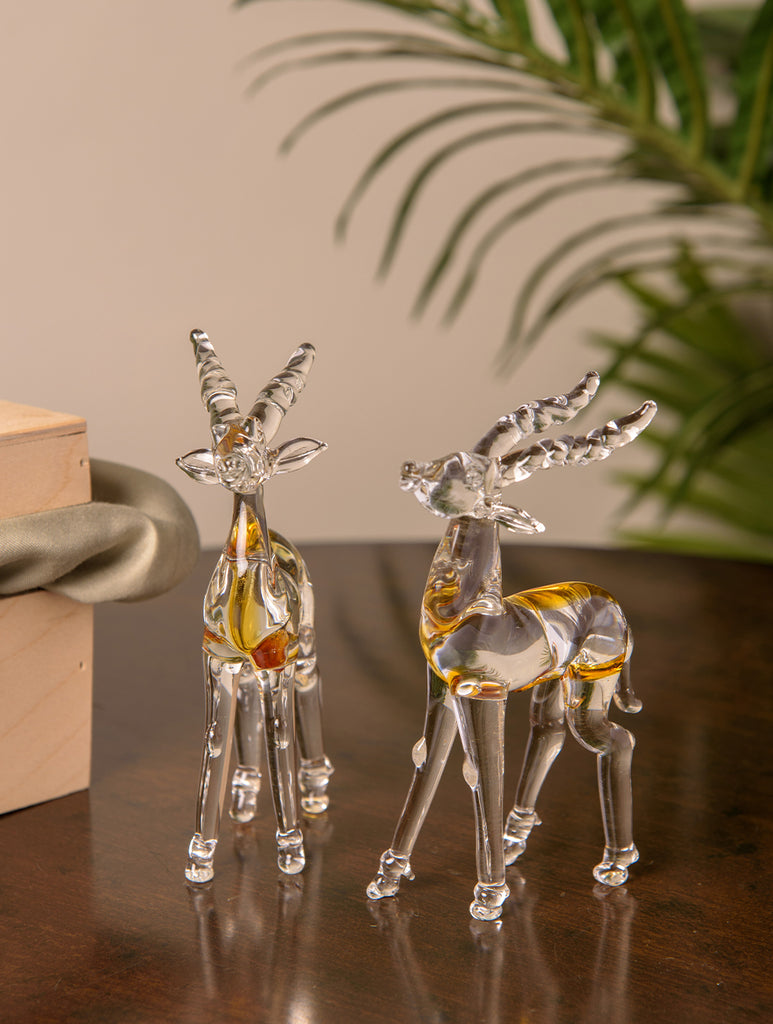 Fine Glass Curio - Deer (Set of 2)