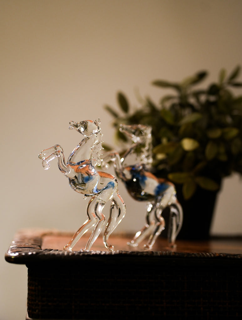 Fine Glass Curio - Horses (Set of 2)