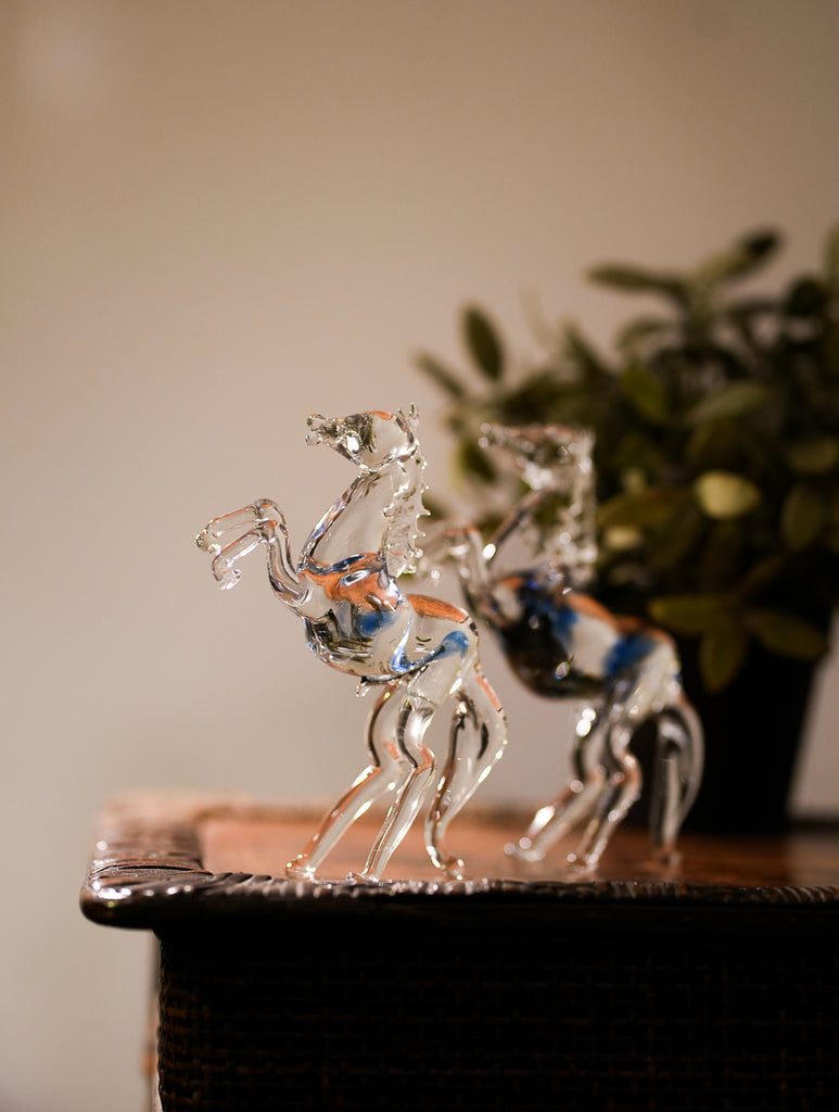 Fine Glass Curio - Horses (Set of 2)
