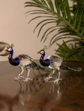 Fine Glass Curio - The Peacocks (Set of 2, Medium)
