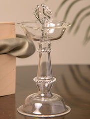 Fine Glass Peacock Samay Diya - Small