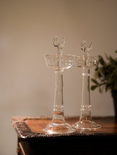 Fine Glass Samay Lamp - Peacock