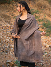 Load image into Gallery viewer, Fine, Soft Himachal Wool Plain Shawl - Brown Specks