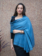 Load image into Gallery viewer, Fine, Soft Himachal Wool Plain Stole - Warm Blue