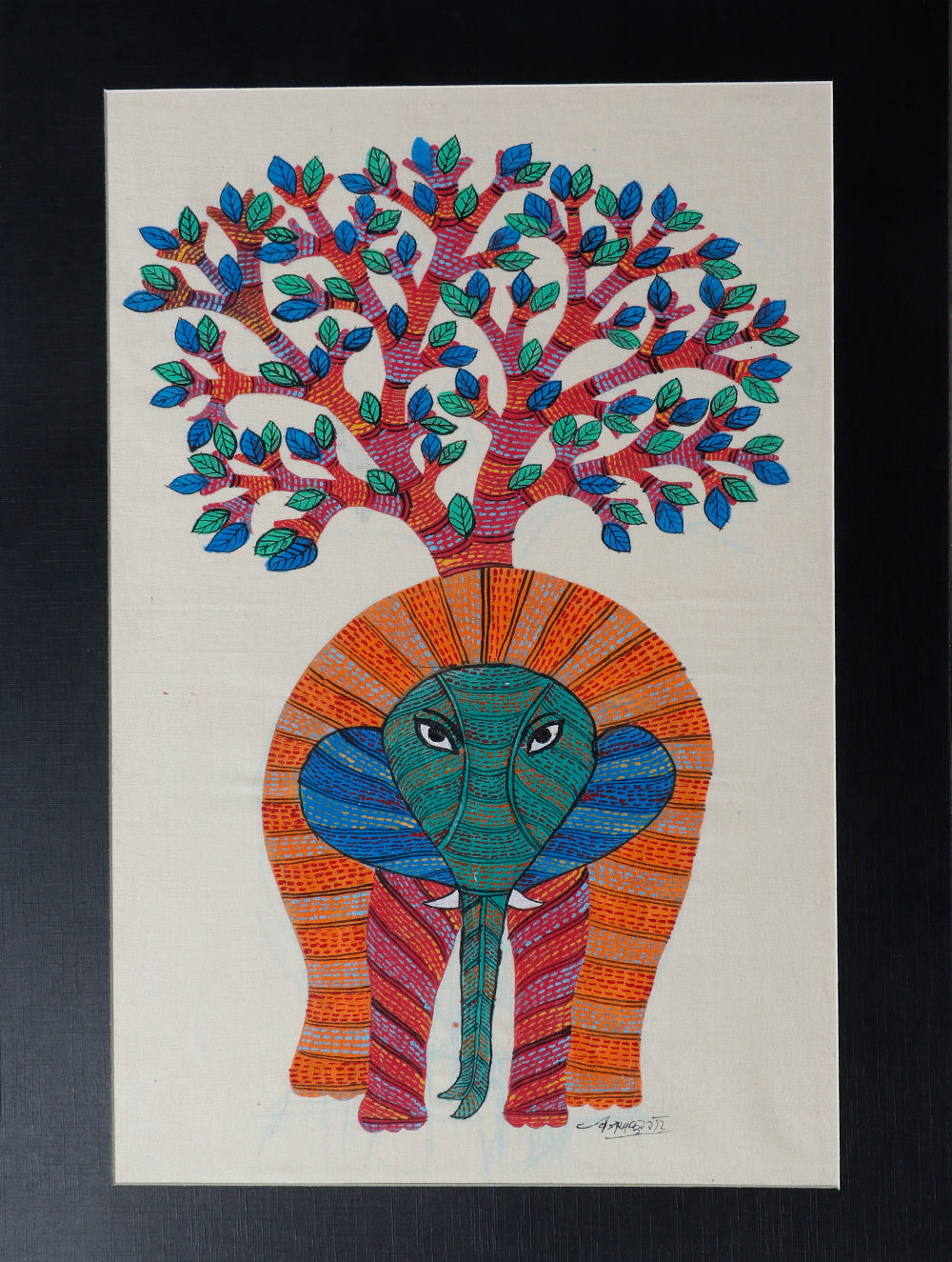 Creative Panel - Gond art.. Gond paintings can be described as 'on line  work'. Art is created out of carefully drawn lines. Lines are used in such  a way to convey a