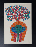 Gond Art Painting on Silk with Mount