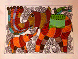 Gond Art Painting - Elephants (14.5