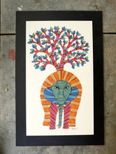 Load image into Gallery viewer, Gond Art Painting on Silk with Mount - The India Craft House 