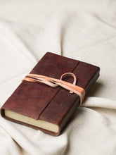 Load image into Gallery viewer, Hand Crafted Pure Leather Sling Tie Diary - Brown