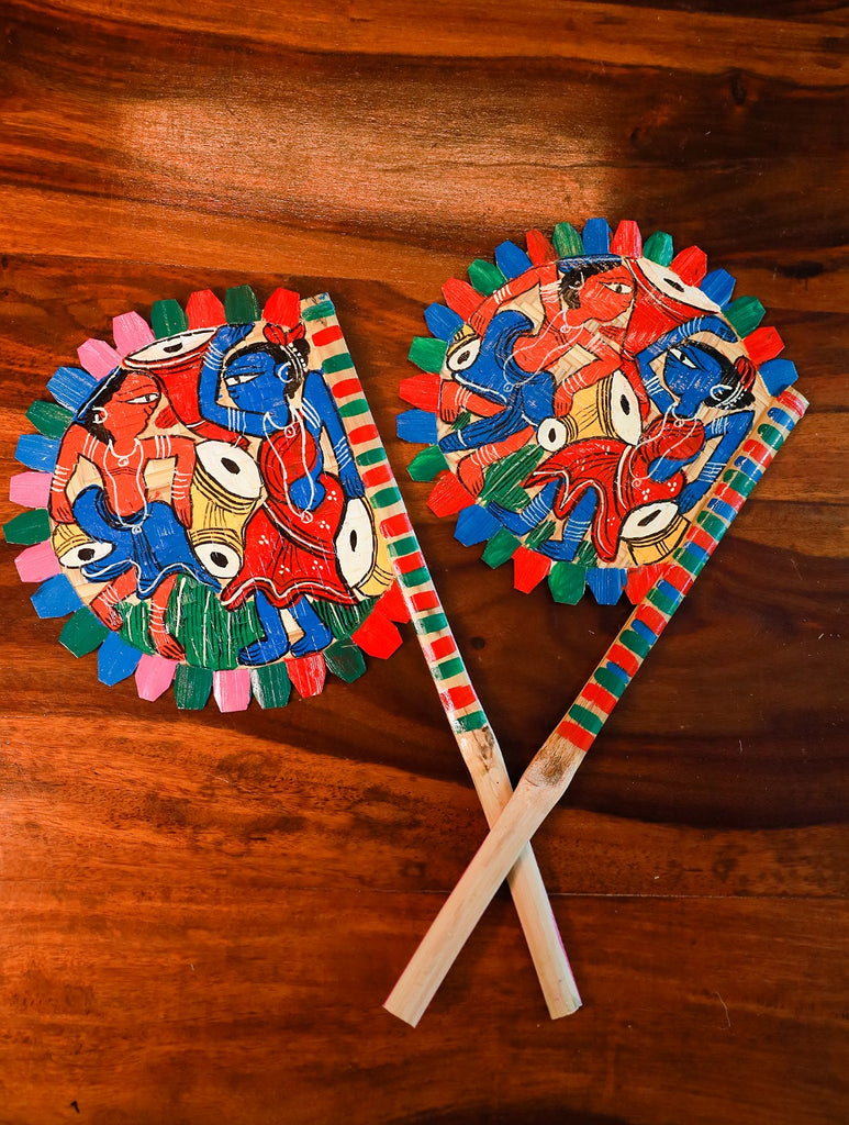 Hand Painted Fan - Musicians (Set of 2)