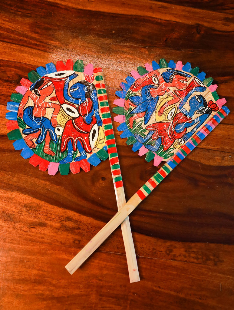 Hand Painted Fan - Musicians (Set of 2)
