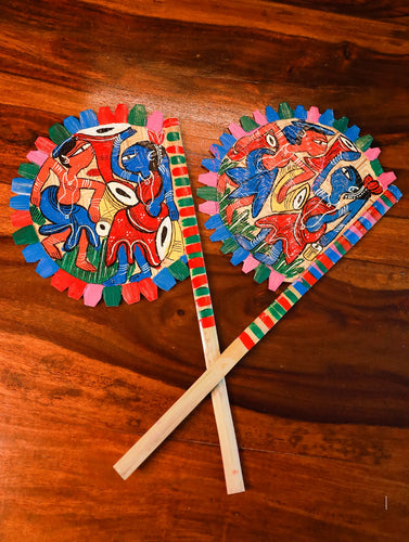 Hand Painted Fan - Musicians (Set of 2)