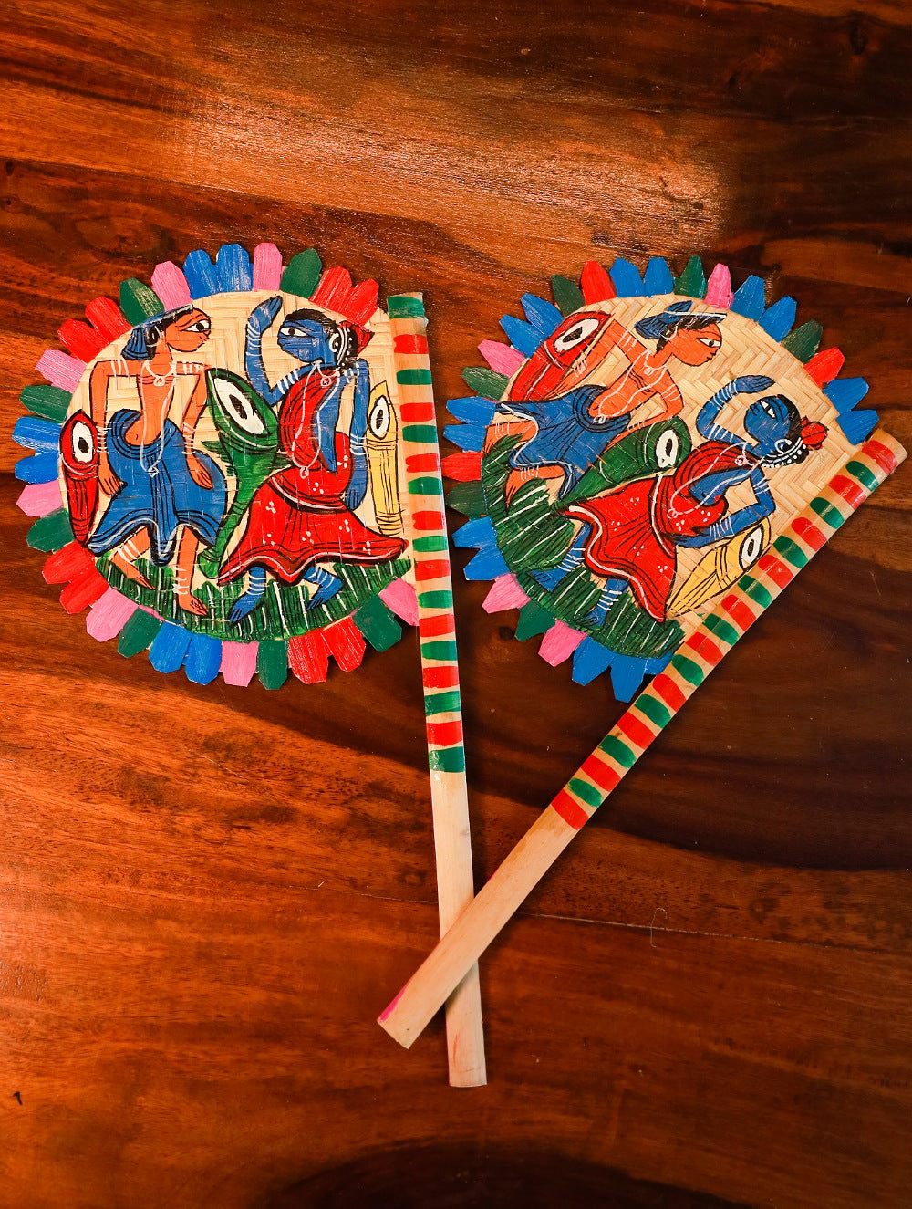Load image into Gallery viewer, Hand Painted Fan - Musicians (Set of 2)