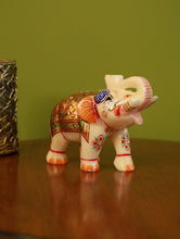 Load image into Gallery viewer, Hand Painted Rajasthani Art Marble Curio - Elephant