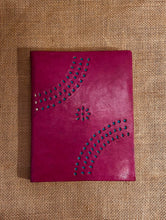 Load image into Gallery viewer, Handcrafted Cutwork Leather Diary - Deep Pink (Handmade Paper)