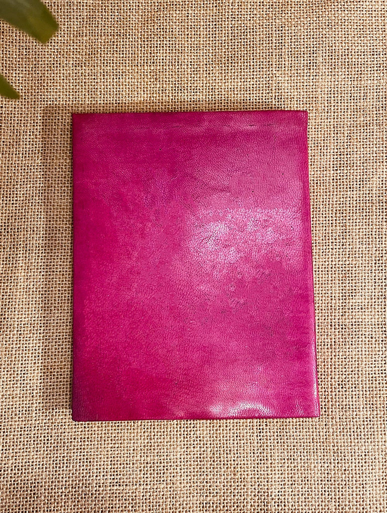 Handcrafted Cutwork Leather Diary - Deep Pink (Handmade Paper)