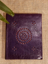 Load image into Gallery viewer, Handcrafted Cutwork Leather Diary - Purple (Handmade Paper)