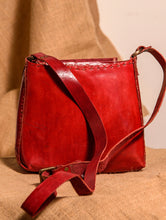 Load image into Gallery viewer, Handcrafted Jawaja Leather Bag with Hand Stitch Detail