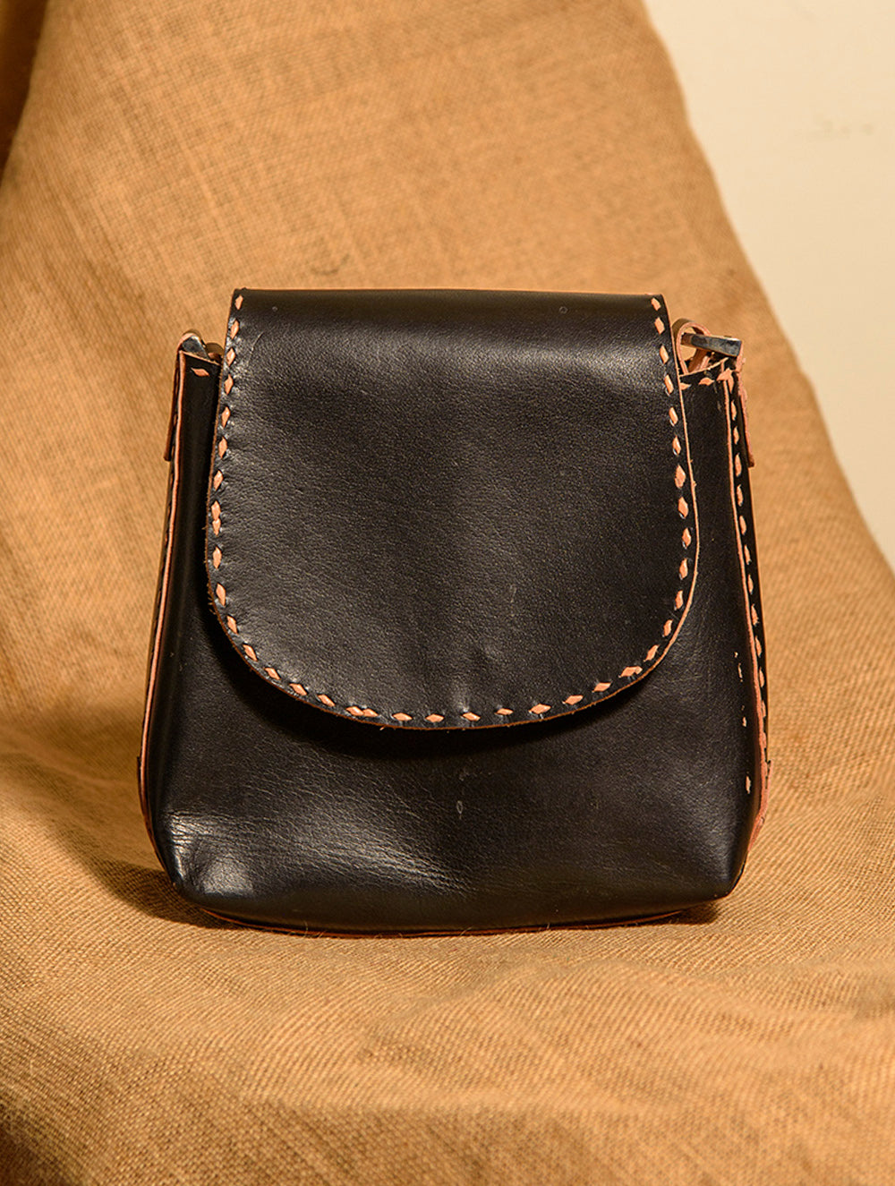 Load image into Gallery viewer, Handcrafted Jawaja Leather Bag with Hand Stitch Detail