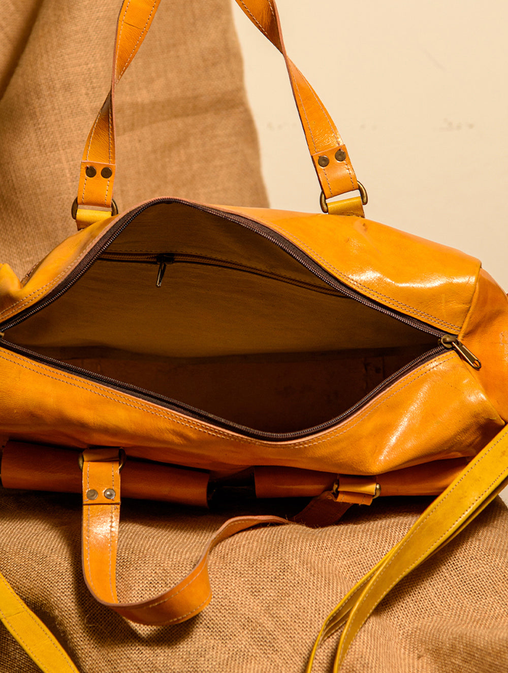 Load image into Gallery viewer, Handcrafted Jawaja Leather Tote / Laptop / Utility Bag with Hand Stitch Detail