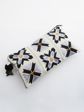 Load image into Gallery viewer, Handcrafted Phulkari Utility Pouch - Black &amp; Grey