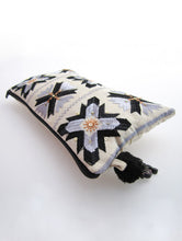 Load image into Gallery viewer, Handcrafted Phulkari Utility Pouch - Black &amp; Grey