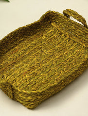 Handcrafted Sabai Grass Multi-Utility Tray - Pale Yellow (Piece)