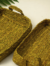 Load image into Gallery viewer, Handcrafted Sabai Grass Multi-Utility Tray - Pale Yellow (Set)