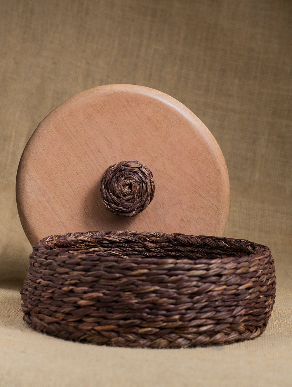Handcrafted Sabai Grass Roti / Utility Basket - Brown (Piece)
