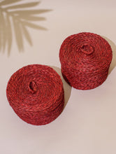 Load image into Gallery viewer, Handcrafted Sabai Grass Round Multi-Utility Basket with Lid - Attractive Red (Set of 2)